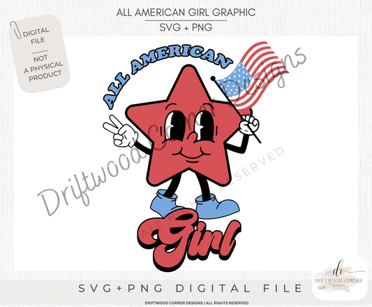 All American Girl SVG + PNG Graphic File